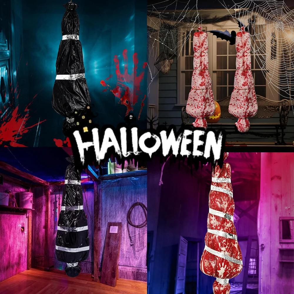 Halloween Horror Corpse Props Outdoor Courtyard Haunted House Scary Halloween Decor DIY Lifelike Dead Corpse Gauze Halloma Party