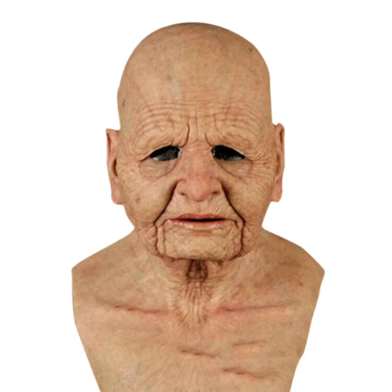 Elderly Woman Man Mask Wrinkle Full For Head Mask Grandpa/Grandma s