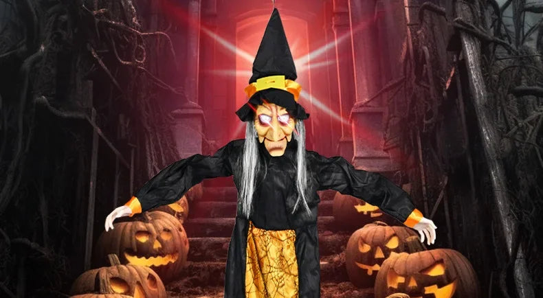 1Pc Halloween Witch Ghost Decor Horror Pendant Glowing Prank