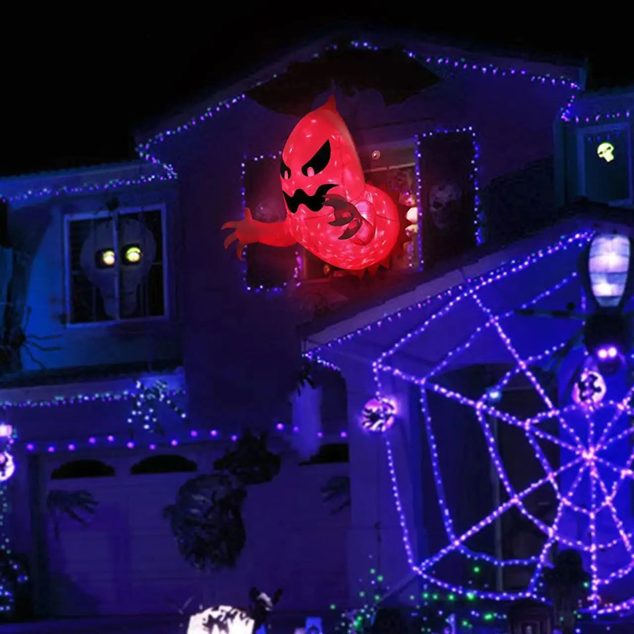 Halloween Inflatable Scary Ghost House Party Halloween Decoration Outdoor Light Up Scary Decor For Garden Party Outdoor Yard