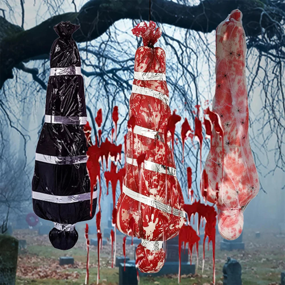 Halloween Horror Corpse Props Outdoor Courtyard Haunted House Scary Halloween Decor DIY Lifelike Dead Corpse Gauze Halloma Party