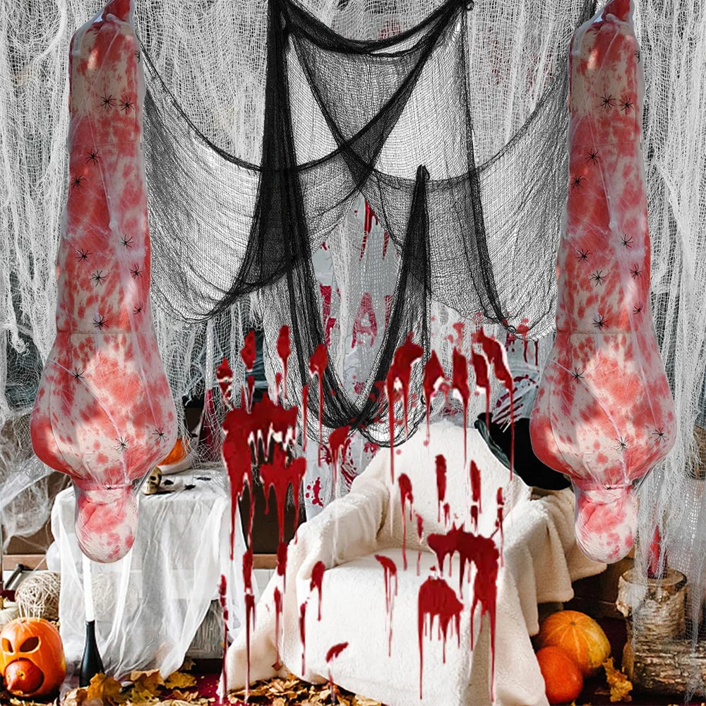 Halloween Horror Corpse Props Outdoor Courtyard Haunted House Scary Halloween Decor DIY Lifelike Dead Corpse Gauze Halloma Party
