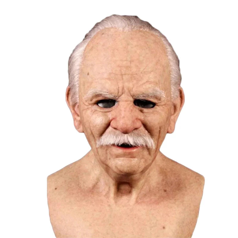 Elderly Woman Man Mask Wrinkle Full For Head Mask Grandpa/Grandma s