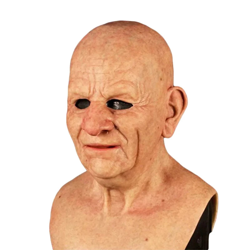 Elderly Woman Man Mask Wrinkle Full For Head Mask Grandpa/Grandma s