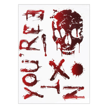 Halloween Decoration Horror Bloodstain Wall Sticker Handprint Footprint Blood Skull Window Sticker Halloween Party Horror Sticke