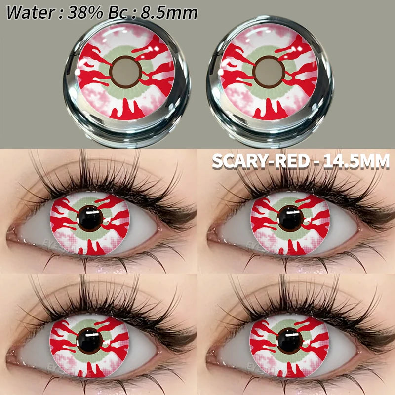EYESHARE 1Pair Colored Contact Lenses for Eyes White Lenses Cosplay Contact Lenses Crazy Lenses Halloween Eyes Lens Black Lenses