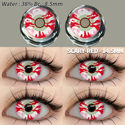 EYESHARE 1Pair Colored Contact Lenses for Eyes White Lenses Cosplay Contact Lenses Crazy Lenses Halloween Eyes Lens Black Lenses