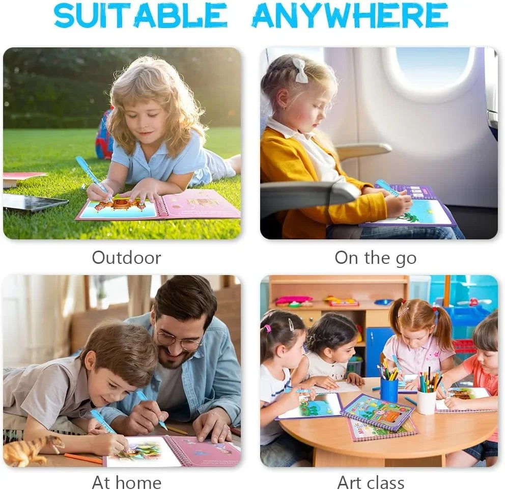 Magisches Aquarell-Malbuch mit nachfüllbarem Aquarellstift,