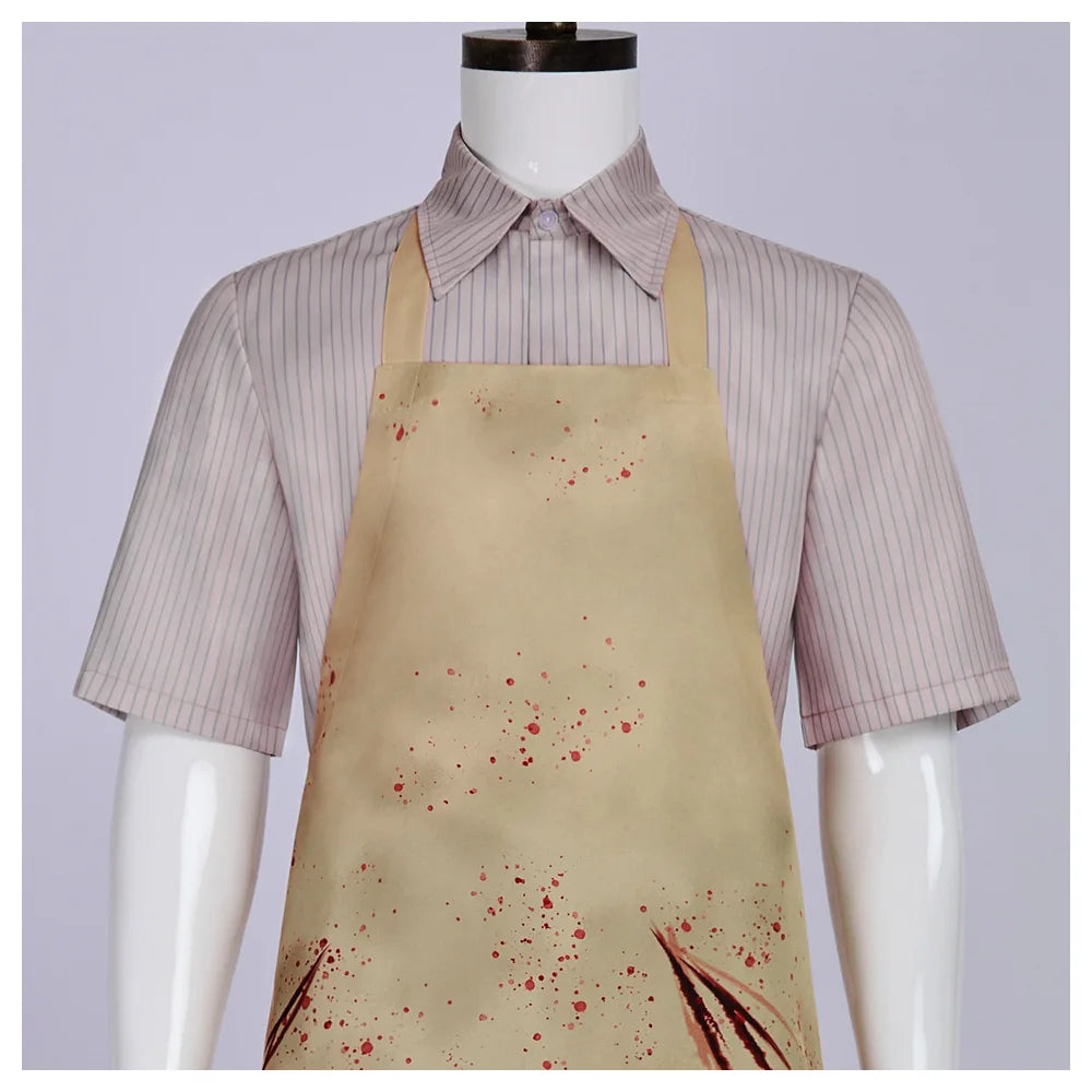 Leatherface Cosplay Costume Bloodstained Apron  Shirt Pant Horror Fancy  Party for Halloween Carnival for for Adult