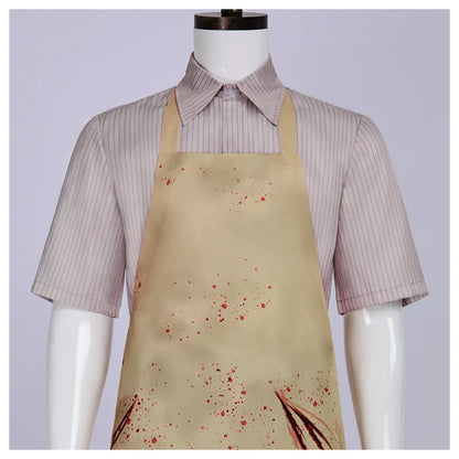Leatherface Cosplay Costume Bloodstained Apron  Shirt Pant Horror Fancy  Party for Halloween Carnival for for Adult