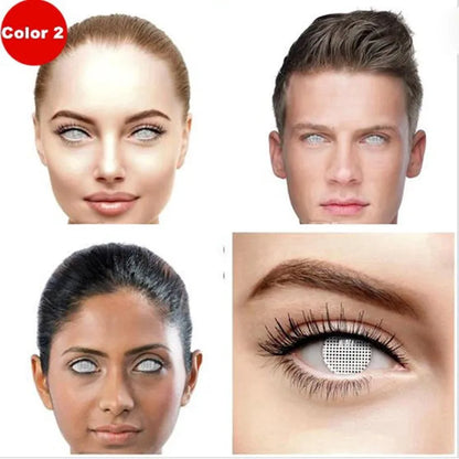 EYESHARE 1Pair Colored Contact Lenses for Eyes White Lenses Cosplay Contact Lenses Crazy Lenses Halloween Eyes Lens Black Lenses