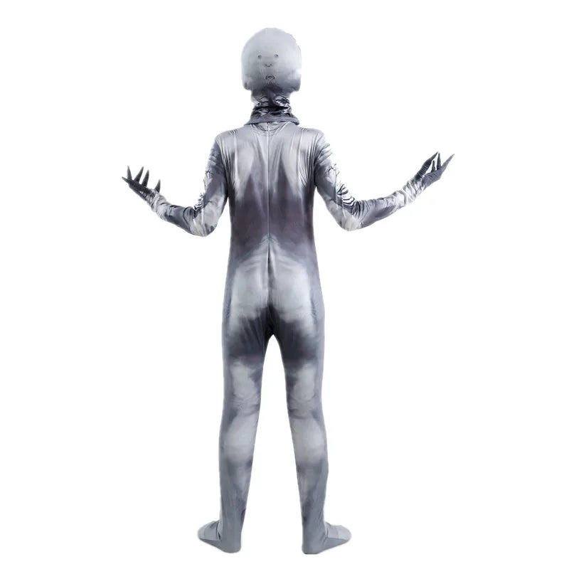 Halloween Ghost Skin Costume, Shadow Demon Bodysuit Costume for Kids Dress Up Party Grim Reaper Costume Scary Skeleton Tights