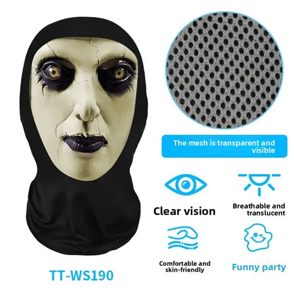 Digital Print Halloween Skeleton Death God Mask Scary Terror Prank Face Covering Mask Home Decoration Party Accessory