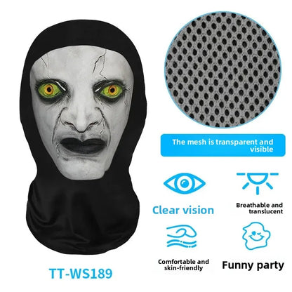 Digital Print Halloween Skeleton Death God Mask Scary Terror Prank Face Covering Mask Home Decoration Party Accessory