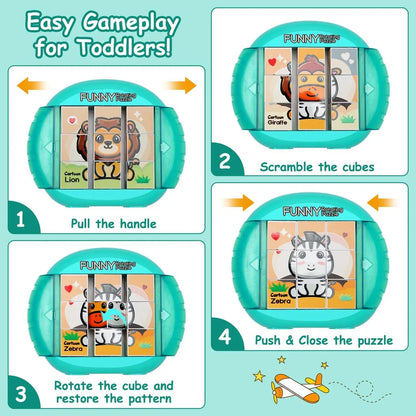 4-in-1-Drehpuzzlespiel für Kinder von 3 bis 8 Jahren