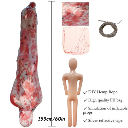 Halloween Horror Corpse Props Outdoor Courtyard Haunted House Scary Halloween Decor DIY Lifelike Dead Corpse Gauze Halloma Party