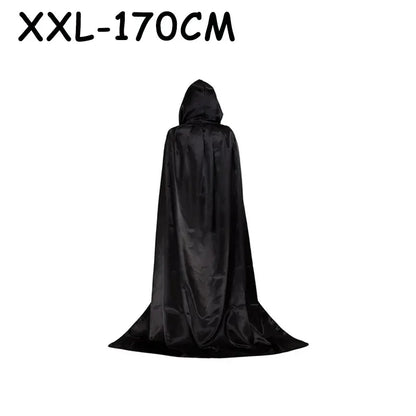 Halloween Party Cloak Cosplay Dress up Costume Kids Death Cosplay Costumes Black Hooded Cloak Scary Witch Devil Role Play