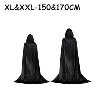Halloween Party Cloak Cosplay Dress up Costume Kids Death Cosplay Costumes Black Hooded Cloak Scary Witch Devil Role Play