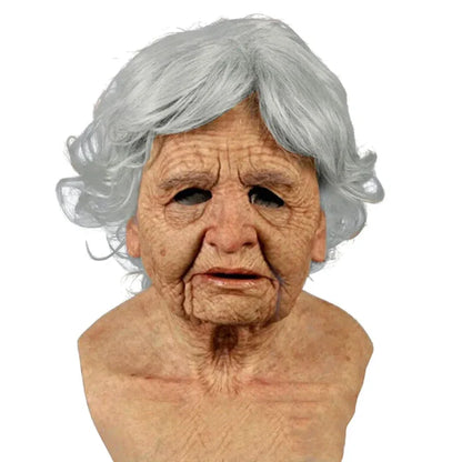 Elderly Woman Man Mask Wrinkle Full For Head Mask Grandpa/Grandma s