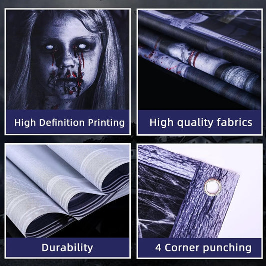 2 Pack Halloween Ghost Curtain