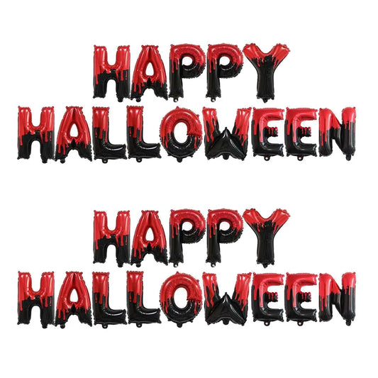 14pcs Happy Halloween Happy Black Orange Silver Letter Combination Set Party Decoration Balloon Wall Background Decoration