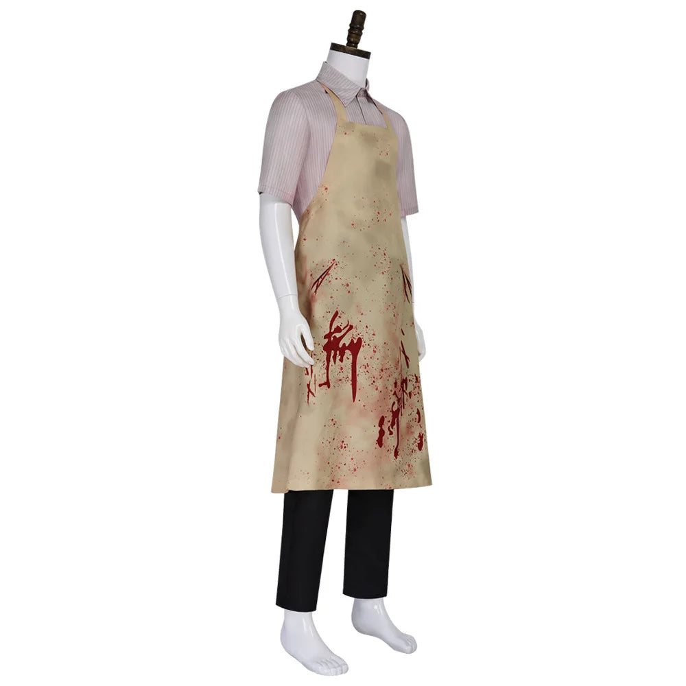 Leatherface Cosplay Costume Bloodstained Apron  Shirt Pant Horror Fancy  Party for Halloween Carnival for for Adult