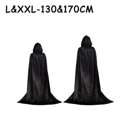 Halloween Party Cloak Cosplay Dress up Costume Kids Death Cosplay Costumes Black Hooded Cloak Scary Witch Devil Role Play