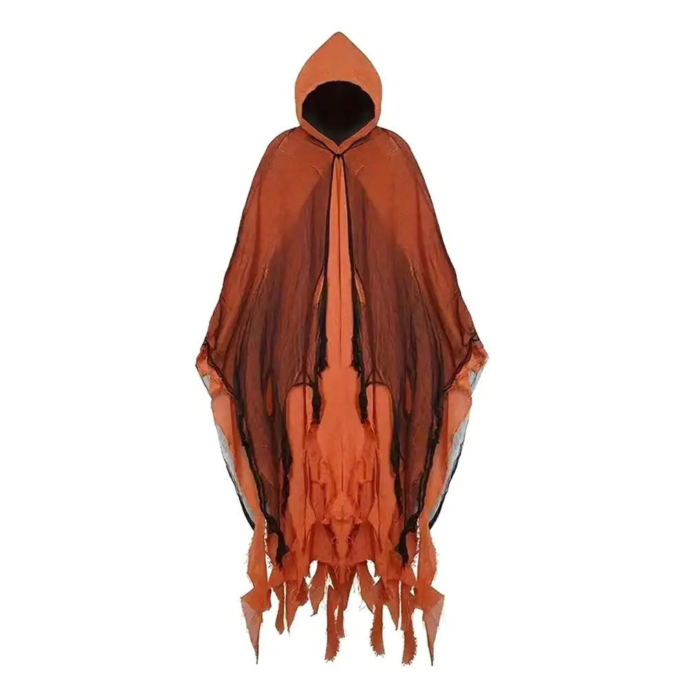 New Terrifying Skeleton Halloween Cloak With Hood  Ghost Cosplay Party Costume Horror Dress Up Costume Cloaks Props