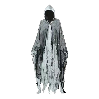 New Terrifying Skeleton Halloween Cloak With Hood  Ghost Cosplay Party Costume Horror Dress Up Costume Cloaks Props