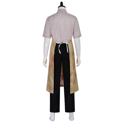 Leatherface Cosplay Costume Bloodstained Apron  Shirt Pant Horror Fancy  Party for Halloween Carnival for for Adult