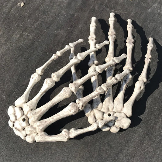 1pair Halloween Scary Props Plastic Skeleton Hands Realistic Life Size Plastic Fake Human