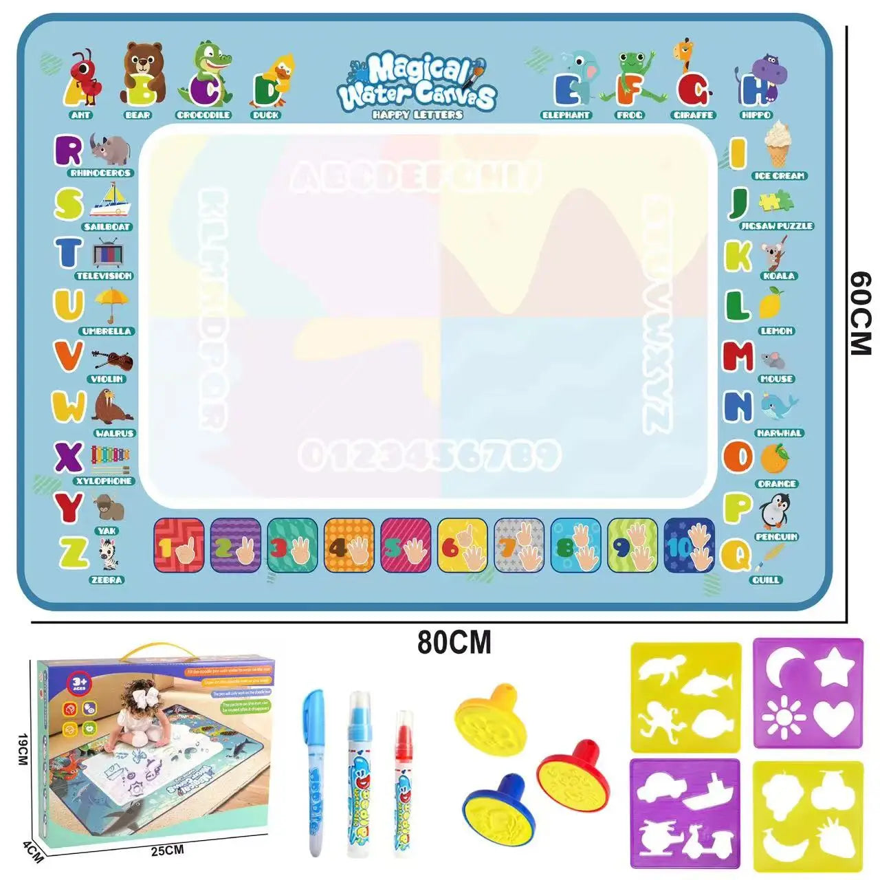 Große, magische Wasserfarbenstifte, Lerndecke für Kinder.