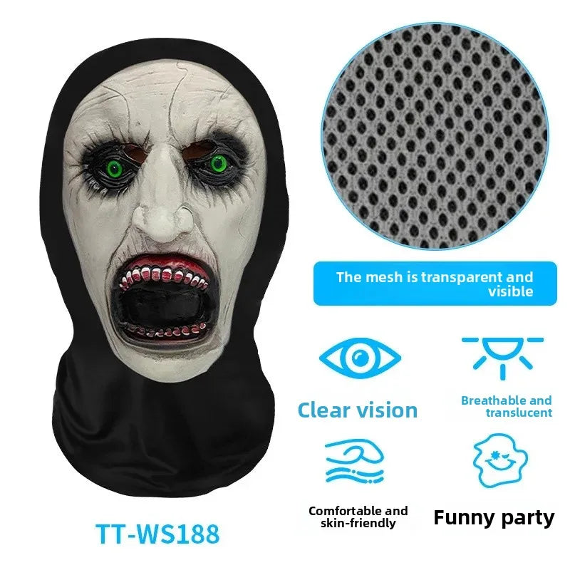 Digital Print Halloween Skeleton Death God Mask Scary Terror Prank Face Covering Mask Home Decoration Party Accessory