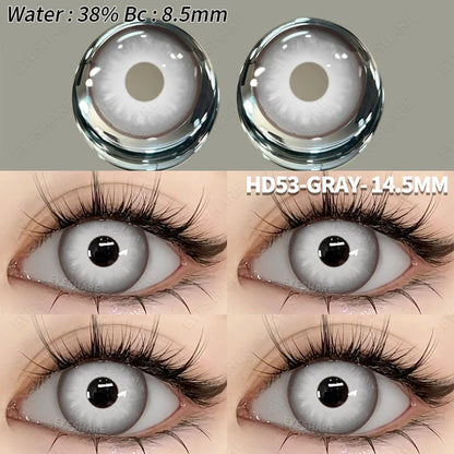 EYESHARE 1Pair Colored Contact Lenses for Eyes White Lenses Cosplay Contact Lenses Crazy Lenses Halloween Eyes Lens Black Lenses