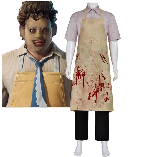 Leatherface Cosplay Costume Bloodstained Apron  Shirt Pant Horror Fancy  Party for Halloween Carnival for for Adult