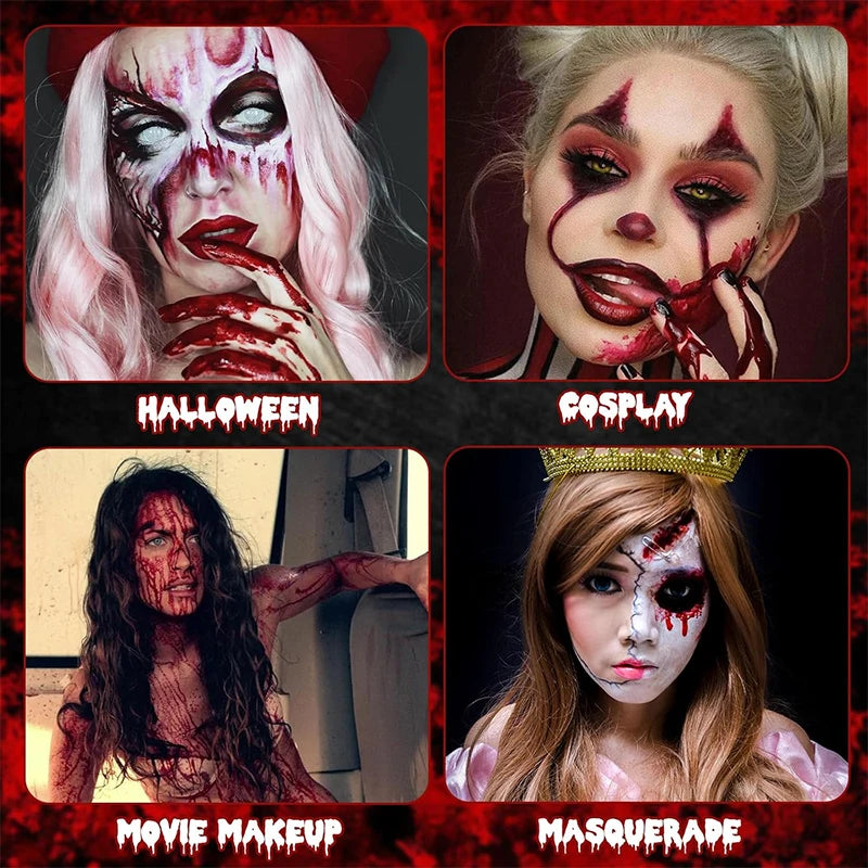 50ml Hyper-Realistic Fake Blood Gel - Non-Toxic, Washable for Halloween Cosplay, SFX Makeup, and Horror Parties