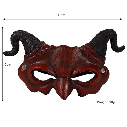 Red Devil Masks Horns Scary Horror Hornghost Ram Half