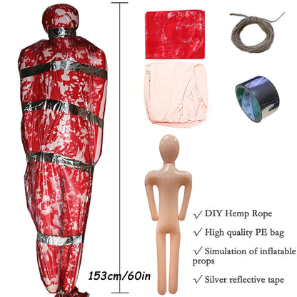 Halloween Horror Corpse Props Outdoor Courtyard Haunted House Scary Halloween Decor DIY Lifelike Dead Corpse Gauze Halloma Party