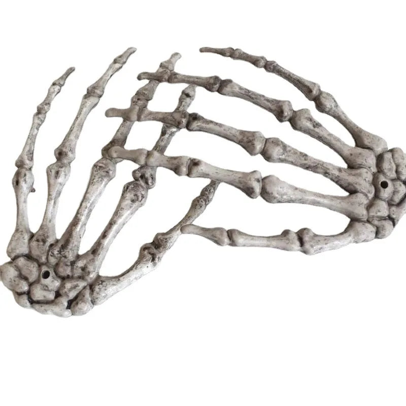 1pair Halloween Scary Props Plastic Skeleton Hands Realistic Life Size Plastic Fake Human