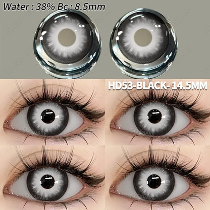 EYESHARE 1Pair Colored Contact Lenses for Eyes White Lenses Cosplay Contact Lenses Crazy Lenses Halloween Eyes Lens Black Lenses