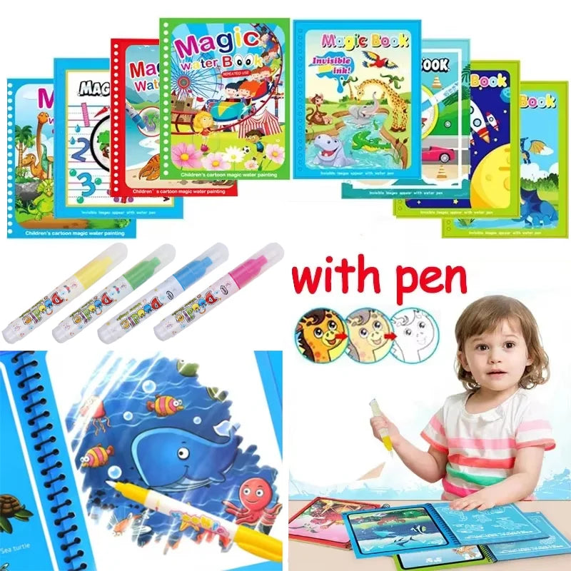 Magisches Aquarell-Malbuch mit nachfüllbarem Aquarellstift,