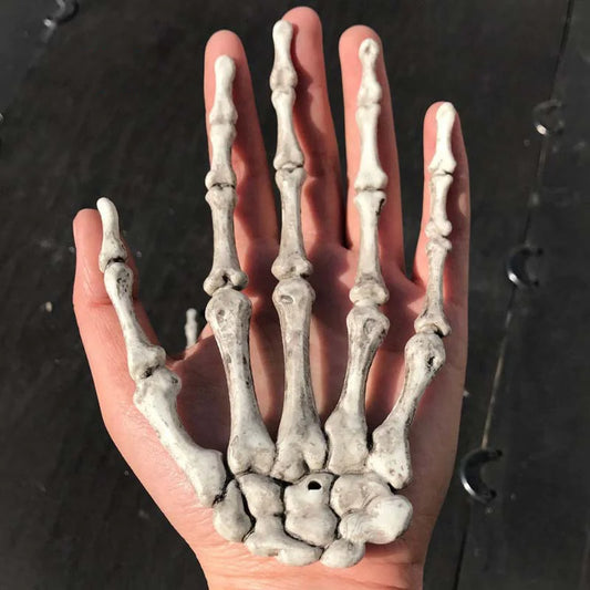 1pair Halloween Scary Props Plastic Skeleton Hands Realistic Life Size Plastic Fake Human