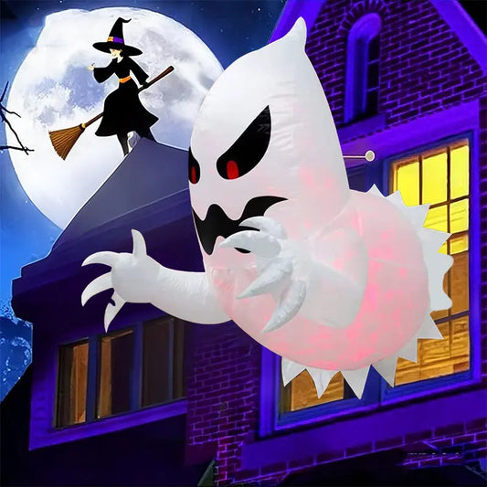 Halloween Inflatable Scary Ghost House Party Halloween Decoration Outdoor Light Up Scary Decor For Garden Party Outdoor Yard