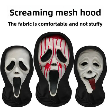 Digital Print Halloween Skeleton Death God Mask Scary Terror Prank Face Covering Mask Home Decoration Party Accessory