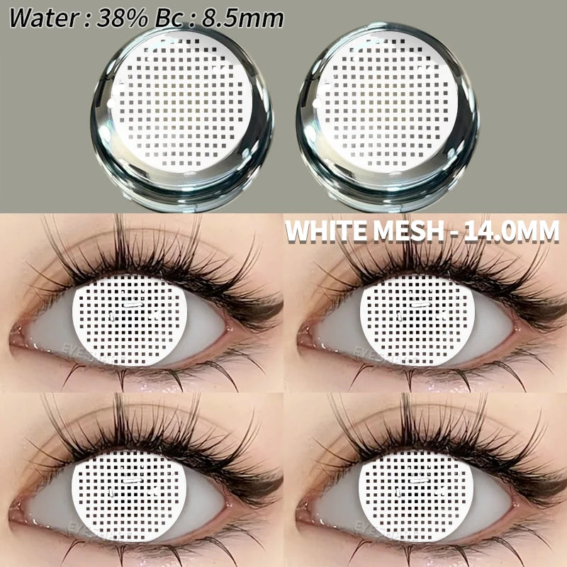 EYESHARE 1Pair Colored Contact Lenses for Eyes White Lenses Cosplay Contact Lenses Crazy Lenses Halloween Eyes Lens Black Lenses