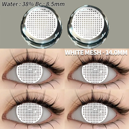 EYESHARE 1Pair Colored Contact Lenses for Eyes White Lenses Cosplay Contact Lenses Crazy Lenses Halloween Eyes Lens Black Lenses