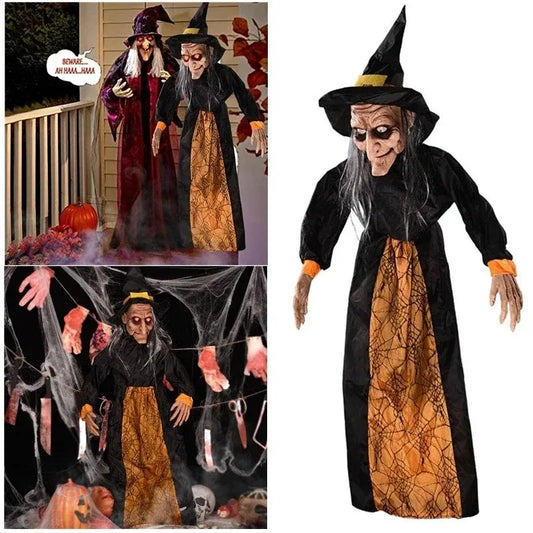 1Pc Halloween Witch Ghost Decor Horror Pendant Glowing Prank