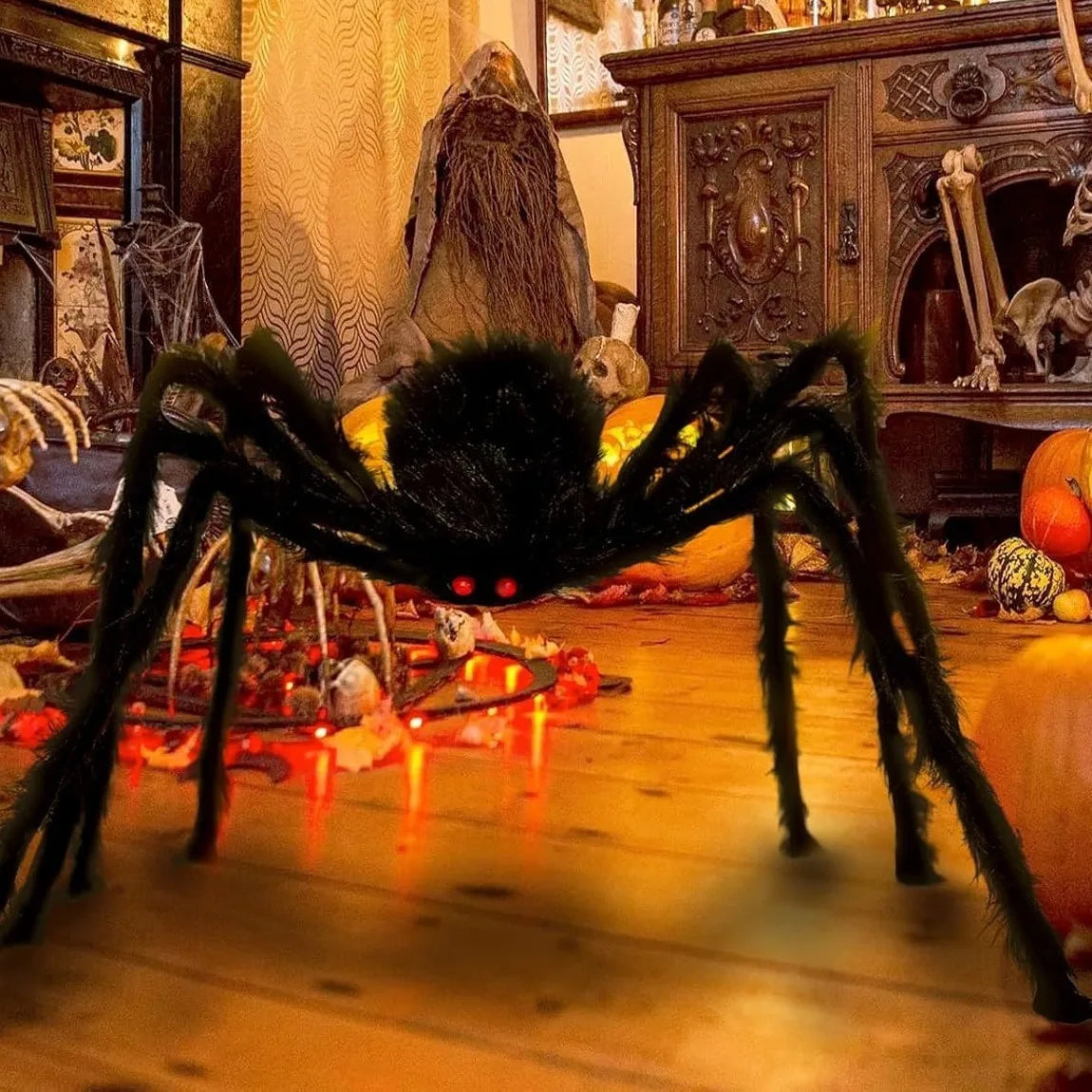 Halloween Giant Black Spider Decoration Haunted House Prop Indoor Outdoor