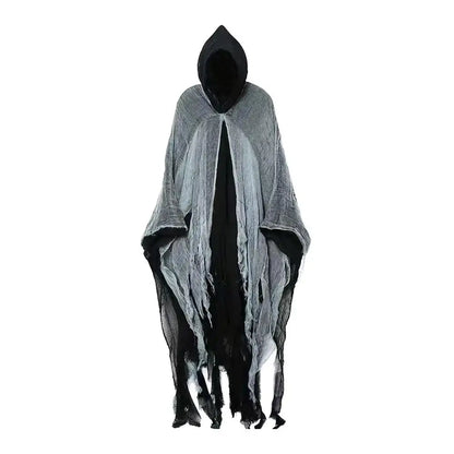 New Terrifying Skeleton Halloween Cloak With Hood  Ghost Cosplay Party Costume Horror Dress Up Costume Cloaks Props