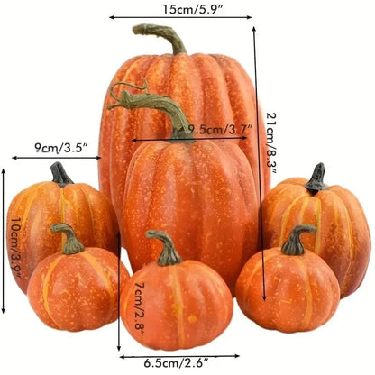 7pcs Pumpkin Autumn Decor Outdoor Plastic